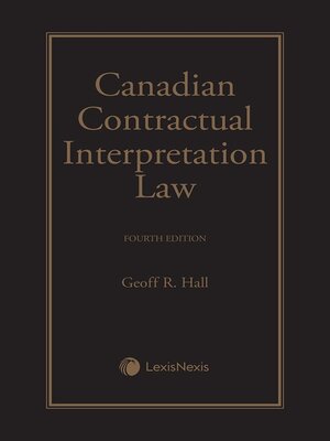cover image of Canadian Contractual Interpretation Law